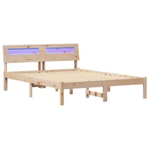 Рамка за легло Кафяво 140 x 190 cm Солидно борово дърво