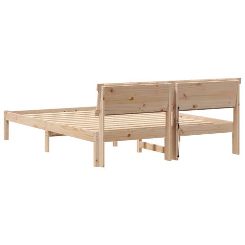 Рамка за легло Кафяво 150 x 200 cm Солидно борово дърво