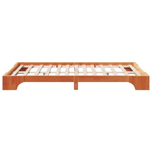 Рамка за легло Кафяво с восъчно покритие 135 x 190 cm