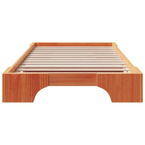 Рамка за легло Кафяво с восъчно покритие 90 x 190 cm