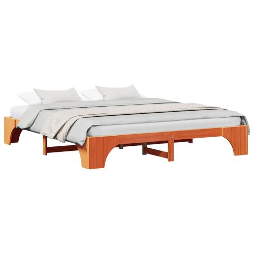 Рамка за легло Кафяво с восъчно покритие 200 x 200 cm