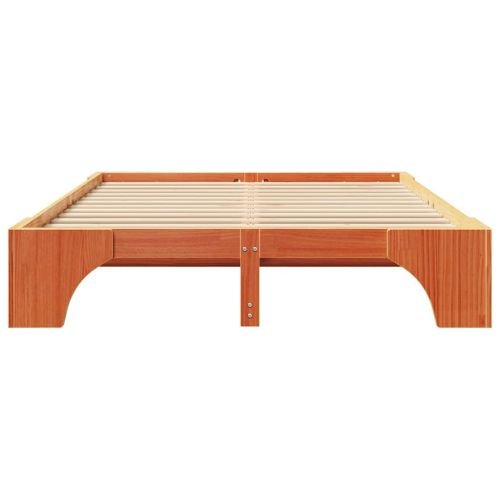 Рамка за легло Кафяво с восъчно покритие 150 x 200 cm