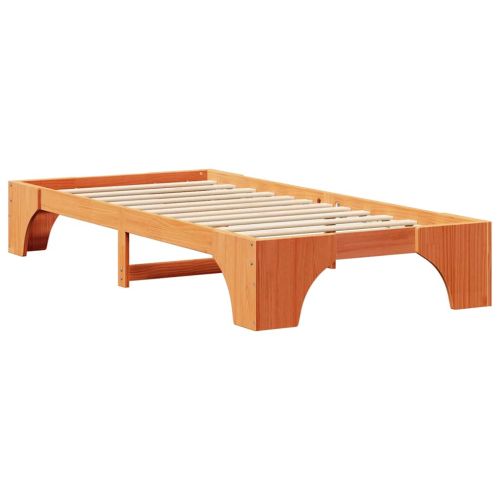 Рамка за легло Кафяво с восъчно покритие 80 x 200 cm