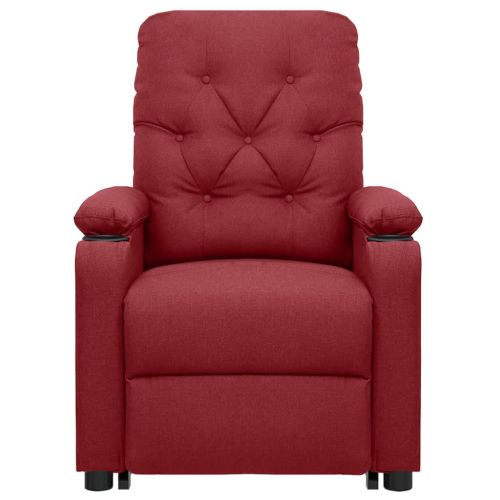 Изправящ масажен стол, виненочервен, текстил