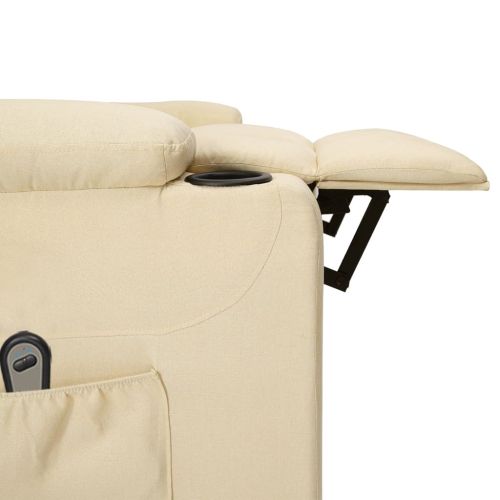 Електрически стол реклайнер , кремав, текстил