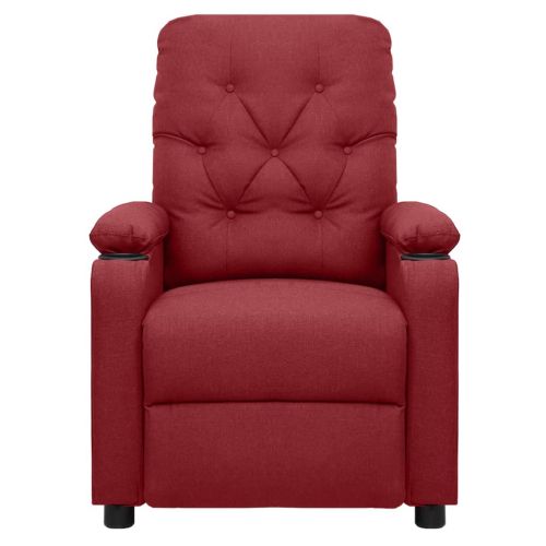 Електрически масажен стол, виненочервен, текстил