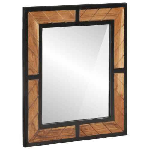 Комплект мебели за баня, 3 части, желязо и масивна акация