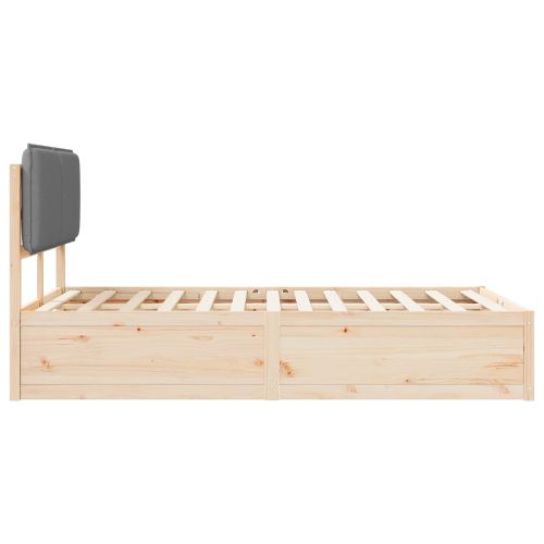 Леглова рамка с тапицирана гръбна част Светлосиво 120 x 200 cm