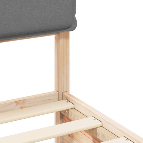 Леглова рамка с тапицирана гръбна част Светлосиво 120 x 200 cm