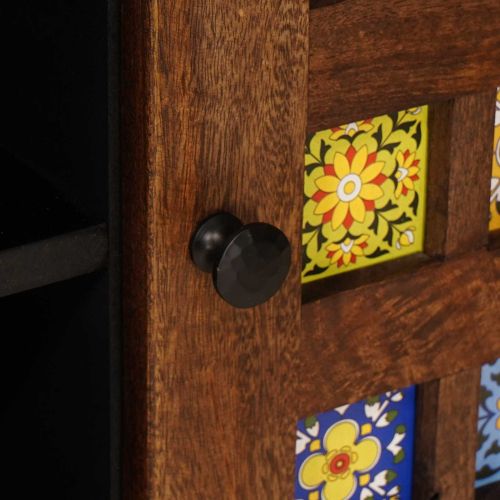 ТВ шкаф с рафт Орех 105 x 33,5 x 46 см Солидно мангово дърво