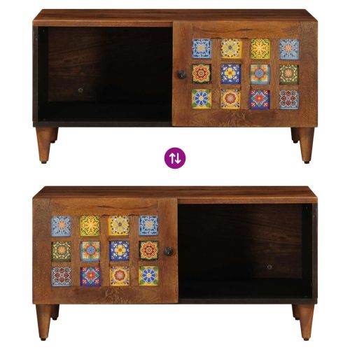 Масичка за кафе Кафяво 80 x 50 x 40 cm Солидно мангово дърво