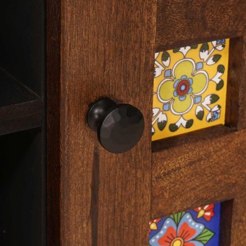 ТВ шкаф с врата Орех 80 x 31,5 x 46 см Солидно мангово дърво