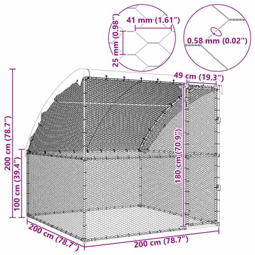 Клетка за пилета Сребрист 2 x 2 x 2 m Галванизирана стомана