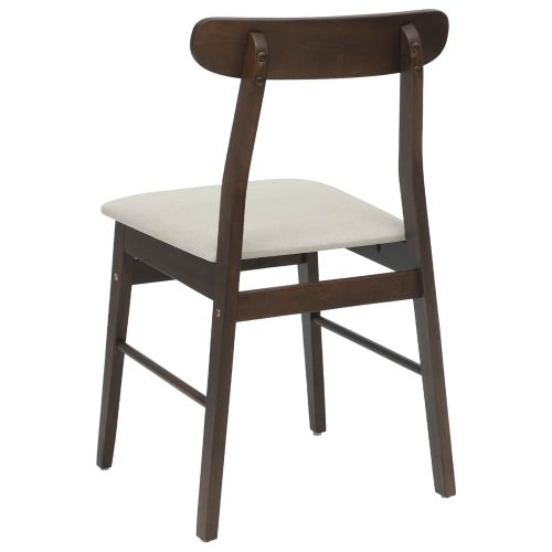 Трапезен стол 2 pcs Светло кафяво и светло Солидно гумено дърво