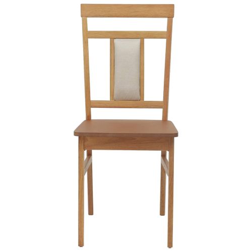 Трапезен стол 2 pcs Естествен Солидно гумено дърво