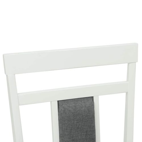 Трапезен стол 2 pcs Бяло и сиво Солидно гумено дърво