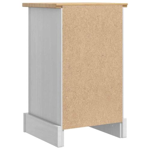 Нощно шкафче Бяло 35 x 32,5 x 58 см Солидно борово дърво