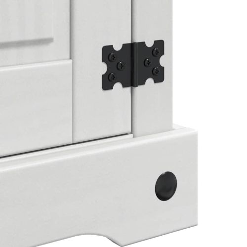 Нощно шкафче Бяло 45 x 35 x 64 см Солидно борово дърво