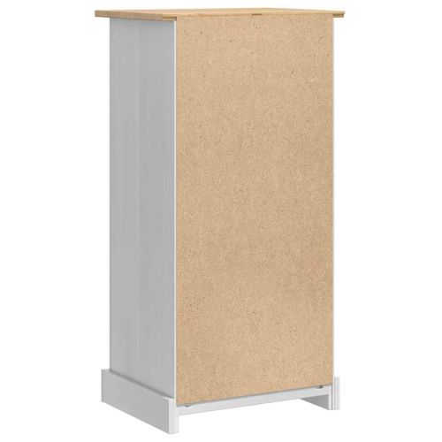 Нощно шкафче Бяло 53 x 39 x 103 cm Солидно борово дърво