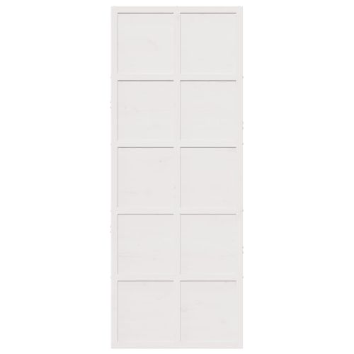 Плъзгаща се врата бяла 80x208 см масивно борово дърво