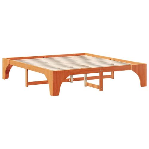 Рамка за легло Кафяво 200 x 200 cm Солидно борово дърво