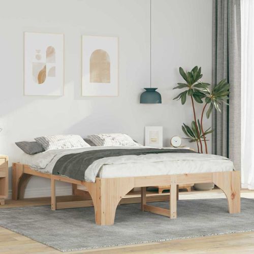 Рамка за легло Кафяво 160 x 200 cm Солидно борово дърво