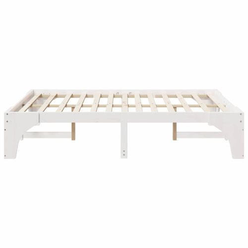 Рамка за легло Бяло 150 x 200 cm Солидно борово дърво