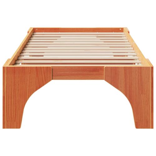 Рамка за легло Кафяво 80 x 200 cm Солидно борово дърво