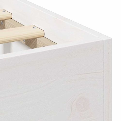 Леглово дъно Бяло 135 x 190 cm Борово дърво масив