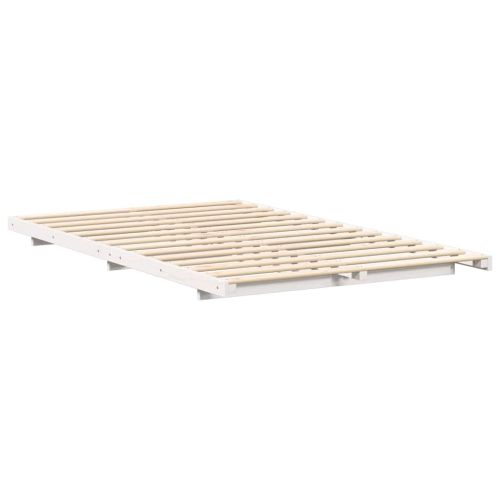 Леглово дъно Бяло 120 x 200 cm Борово дърво масив