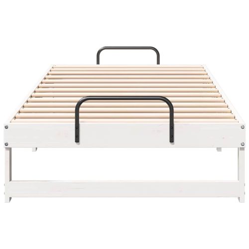 Рамка за легло Бяло 90 x 200 cm Солидно борово дърво