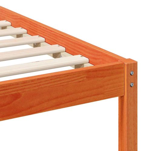 Легло с нощни шкафчета Кафяво с восъчно покритие 200 x 210 cm