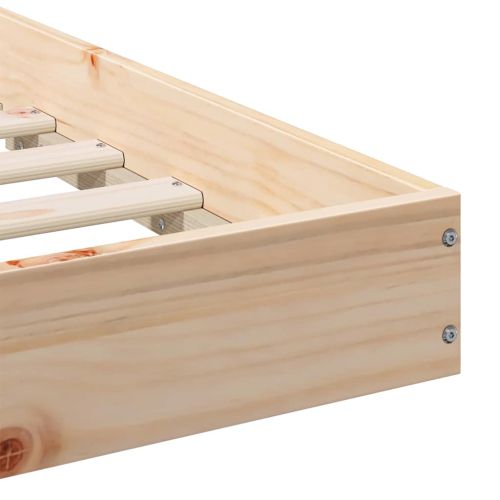 Рамка за легло Кафяво 200 x 200 cm Солидно борово дърво