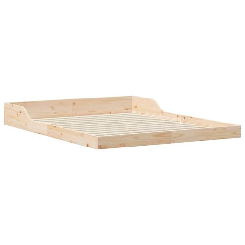 Рамка за легло Кафяво 150 x 200 cm Солидно борово дърво