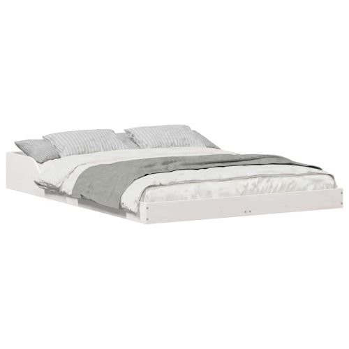 Рамка за легло Бяло 140 x 190 cm Солидно борово дърво