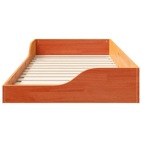 Рамка за легло Кафяво с восъчно покритие 100 x 200 cm