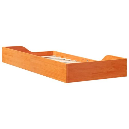 Рамка за легло Кафяво с восъчно покритие 100 x 200 cm