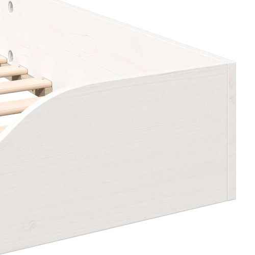 Рамка за легло Бяло 90 x 200 cm Солидно борово дърво