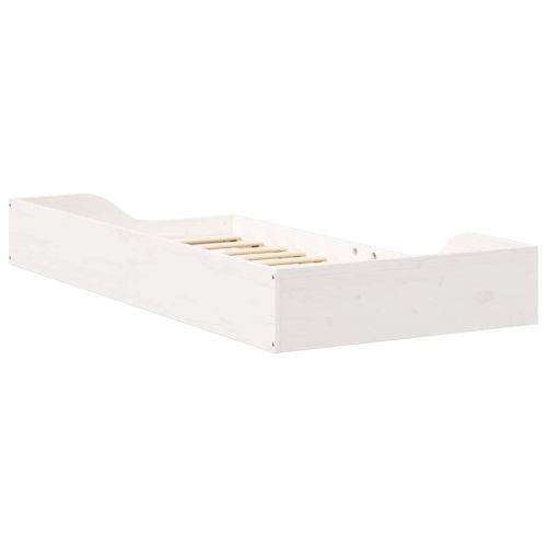 Рамка за легло Бяло 90 x 190 cm Солидно борово дърво