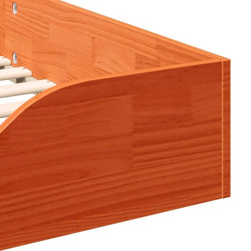 Рамка за легло Кафяво с восъчно покритие 90 x 190 cm