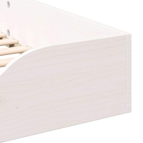 Леглово дъно Бяло 75 x 190 cm Борово дърво масив