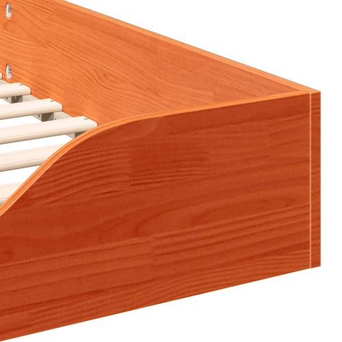 Рамка за легло Кафяво с восъчно покритие 100 x 220 cm