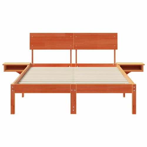 Рамка за легло с таблото Кафяво с восъчно покритие 140 x 200 cm