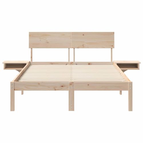 Рамка за легло Кафяво 140 x 190 cm Солидно борово дърво