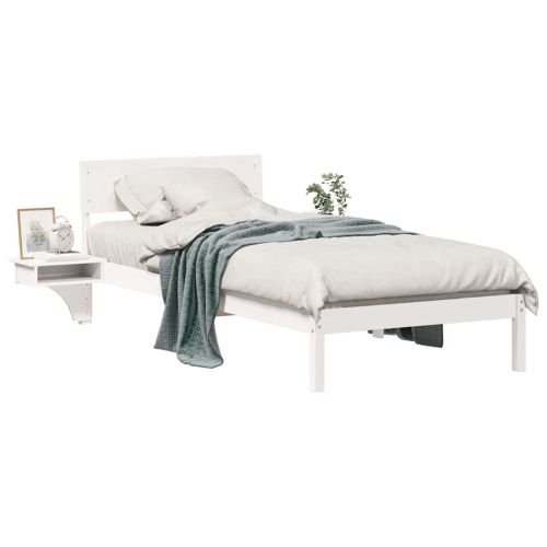 Рамка за легло с таблото Бяло 80 x 200 cm Солидно борово дърво