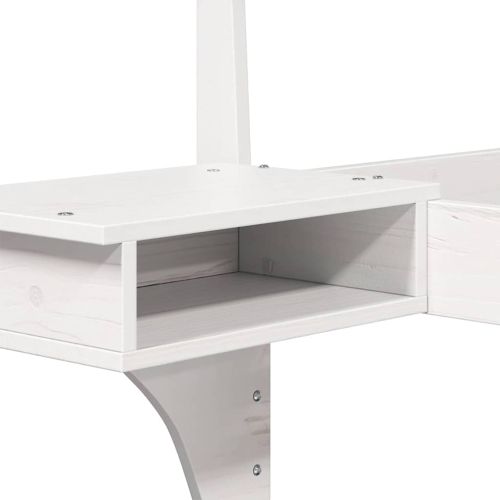 Рамка за легло с таблото Бяло 90 x 190 cm Солидно борово дърво