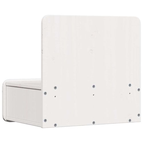 Нощно шкафче Бяло 44 x 32,5 x 40 см Борово дърво масив