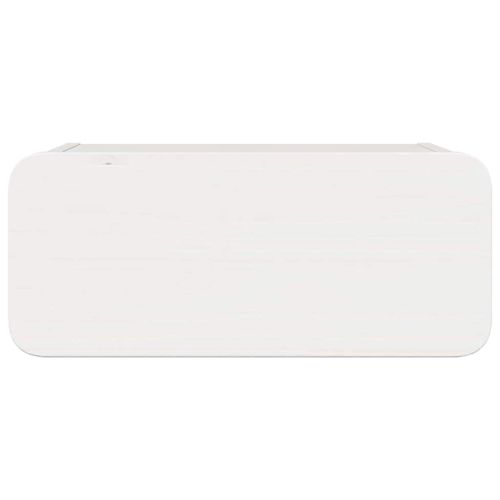 Нощно шкафче Бяло 39 x 34 x 16,5 см Борово дърво масив