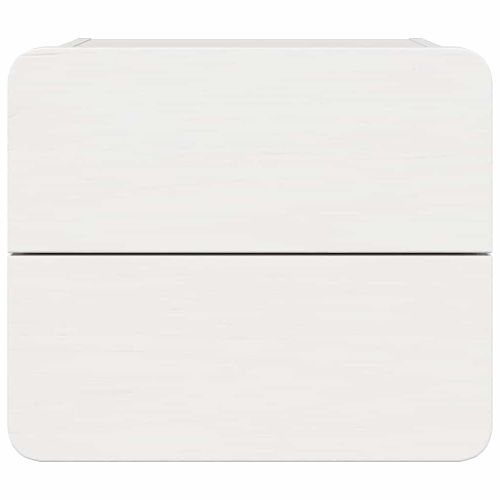 Нощно шкафче с чекмедже Бяло 39 x 34 x 33 см Масивно дърво бор