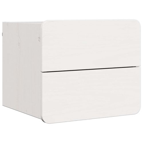 Нощно шкафче 2 pcs Бяло 39 x 34 x 33 см Масивно дърво бор
